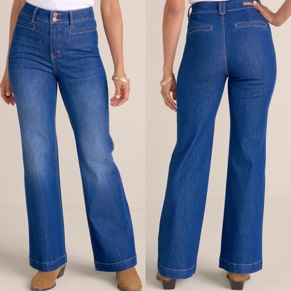 Soft Surroundings The Ultimate Denim Trouser Jeans 10 Petite - Picture 1 of 12
